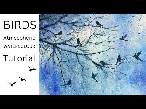 Atmospheric Landscape + Birds Watercolour Tutorial