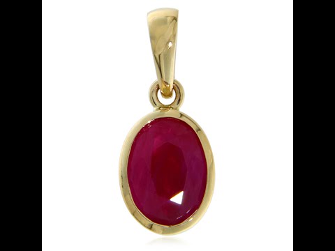 Pandantiv Aur Galben 14k Rubin Natural Oval - Noblete si Feminitate