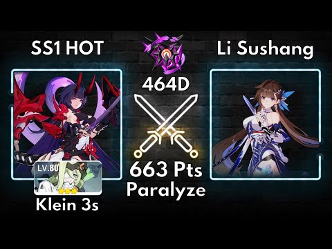 HI3 SEA EX Abyss | Nirvana 464D Paralyze Li Sushang 663 Pts (SS1 HOT SSS GD SSS Fischl) Klein 3*