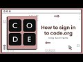 Sign In To Code Org Using Secret Words