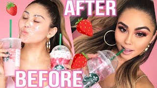 Easy ALL DRUGSTORE Strawberries &amp; Cream Makeup Tutorial | Roxette Arisa