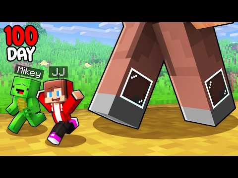 JJ and Mikey Survive 100 Days inside Villager’s Legs in Minecraft (Maizen)
