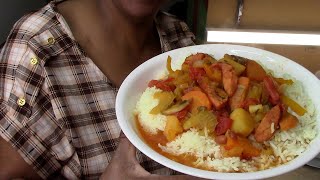 Easy Portuguese Sausage Linguica Stew With Yellow Rice (Grandma Ray's)