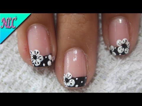 DISEÑO DE UÑAS FLORES Y FRANCÉS PARA PRINCIPIANTES – FLOWERS NAIL ART – FRENCH NAIL ART – NLC
