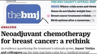 Neoadjuvant chemotherapy for breast cancer – A rethink