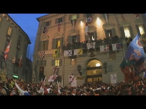 Annuncio classifica aranceri a piedi - 4K 360° - Carnevale Ivrea 2017