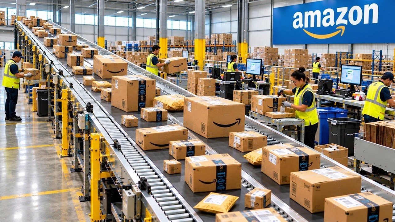 How Amazon Uses 1 Million Robots to Process 600,000 Orders Every Hour - YouTube