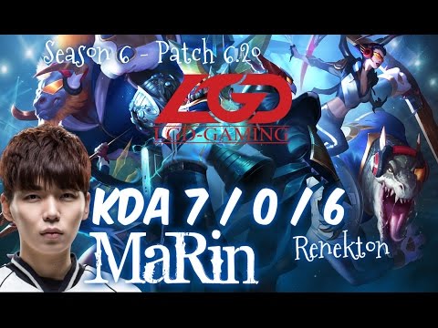 LGD MaRin RENEKTON vs RUMBLE Top - Patch 6.20 KR Ranked | League of Legends