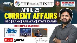 🔴Live | Daily Current Affairs in Telugu | April 25th | Latest & Important News | PHANI SIR
