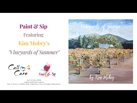 Vineyards of Summer by Kim Mobey | Paint and Sip by Call 2 Care | Step by Step Art Experience