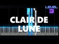 Clair De Lune Debussy INTERMEDIATE Piano Tutorial