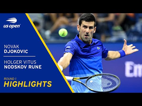 Novak Djokovic vs Holger Vitus Nodskov Rune Highlights | 2021 US Open Round 1