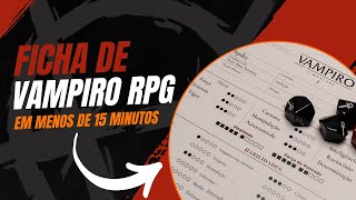 Tutorial de criação de ficha: PASSO A PASSO de como criar uma ficha em Vampiro A Máscara 5e