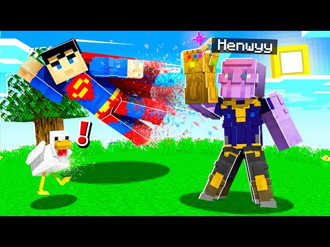 Henwy - Playing as THANOS in Minecraft! (OVERPOWERED)