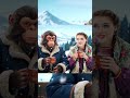 Monkey Love In Snowfall ️ Maryam Nawaz Tea Time AI Cartoon
