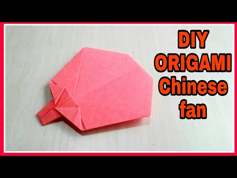 ORIGAMI CHINESE FAN/DIY HAND FAN/ORIGAMI HAND FAN/HOW TO MAKE EASY PAPER HAND FAN
