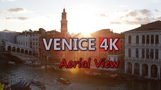 Ultra HD 4K Venice Travel Aerial View Italy Tourism Sight Tourist Attraction UHD Video Stock Footage