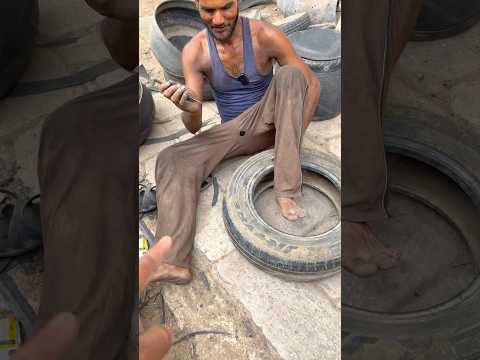 पुराने टायर का बनाया बर्तन 😱#shorts #trending #skills