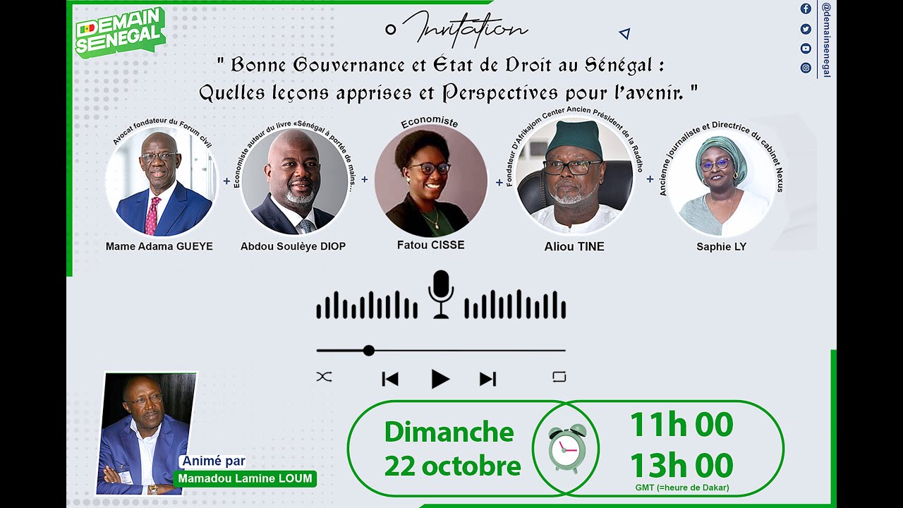 5ième débat consacré sur l’Etat de droit et la bonne gouvernance au Sénégal.