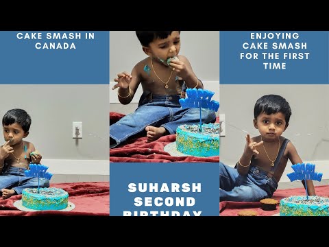 Suharsh birthday Cake smash in Canada || Cake smash for 2 years old baby