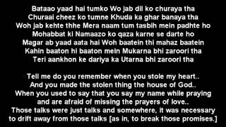 Rahat Fateh Ali Khan - Zaroori Tha  (Lyrics)