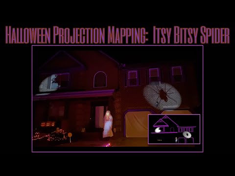 Halloween Projection Mapping House | AtmosFX | Itsy Bitsy Spider