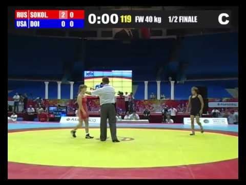 2012 Cadet Worlds Semifinal 40kg - Regina Doi (USA) vs. Nadezhda Sokolva (RUS)