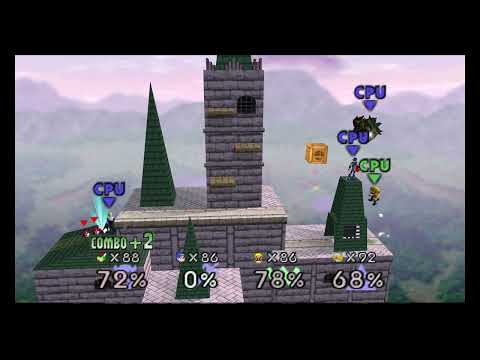 SMASH REMIX 1.2.0 - More CPU Fights in Hyrule Castle (Pretend to be CPUs)