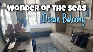 Stateroom 11616 room tour Wonder Of The Seas, balcony ocean view (no pull out couch)