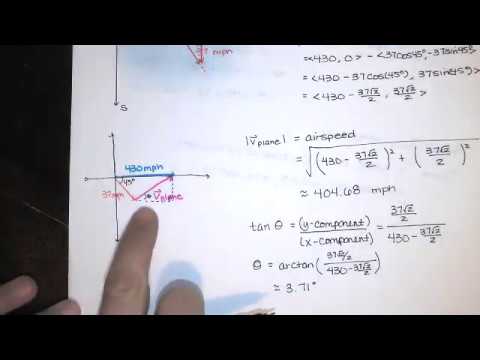Problem 11.1.084 - Finding airspeed and compass direction. - Calc III HW Help