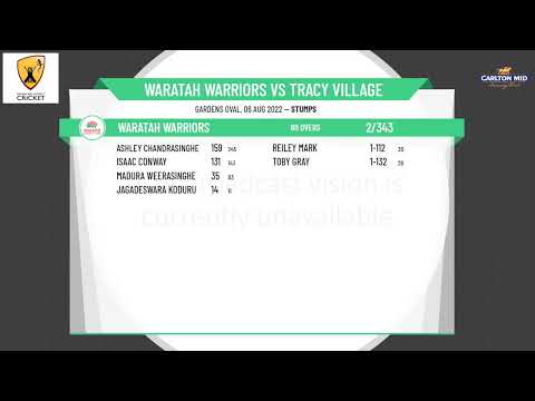 D&DCC - Carlton Mid Premier Grade - Round 13 - Waratah Warriors Warriors v Tracy Village - Day 1