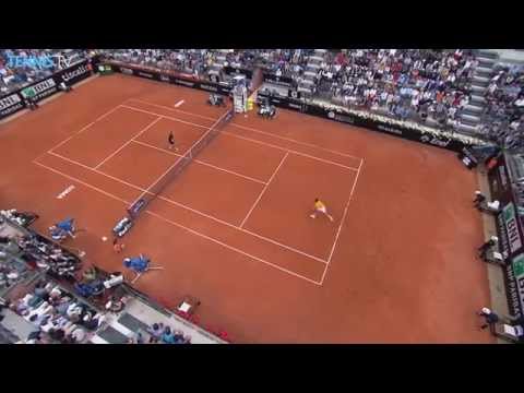2015 Internazionali BNL d'Italia Semi Finals Rome tennis - Novak Djokovic lob shot