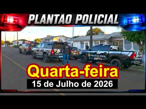 Plantão Policial. Quarta-feira, 15 de julho de 2026