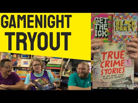 We tried out 3 new games from Big Potato Games. *True Crime Stories,Get The Ick & Block Party*