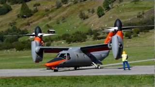 preview picture of video 'BA-609 Tilt Rotor tests at Ulrichen, Switzerland'