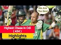 Highest chase in odi history 434   Australia vs south africa 434 full match highlights