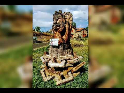 Saint André de Chalencon : sculptures du symposium 2016 et balade dans le village