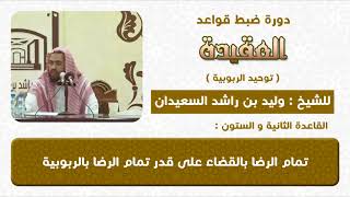 تمام الرضا بالقضاء والقدر من تمام الايمان بربوبيته image