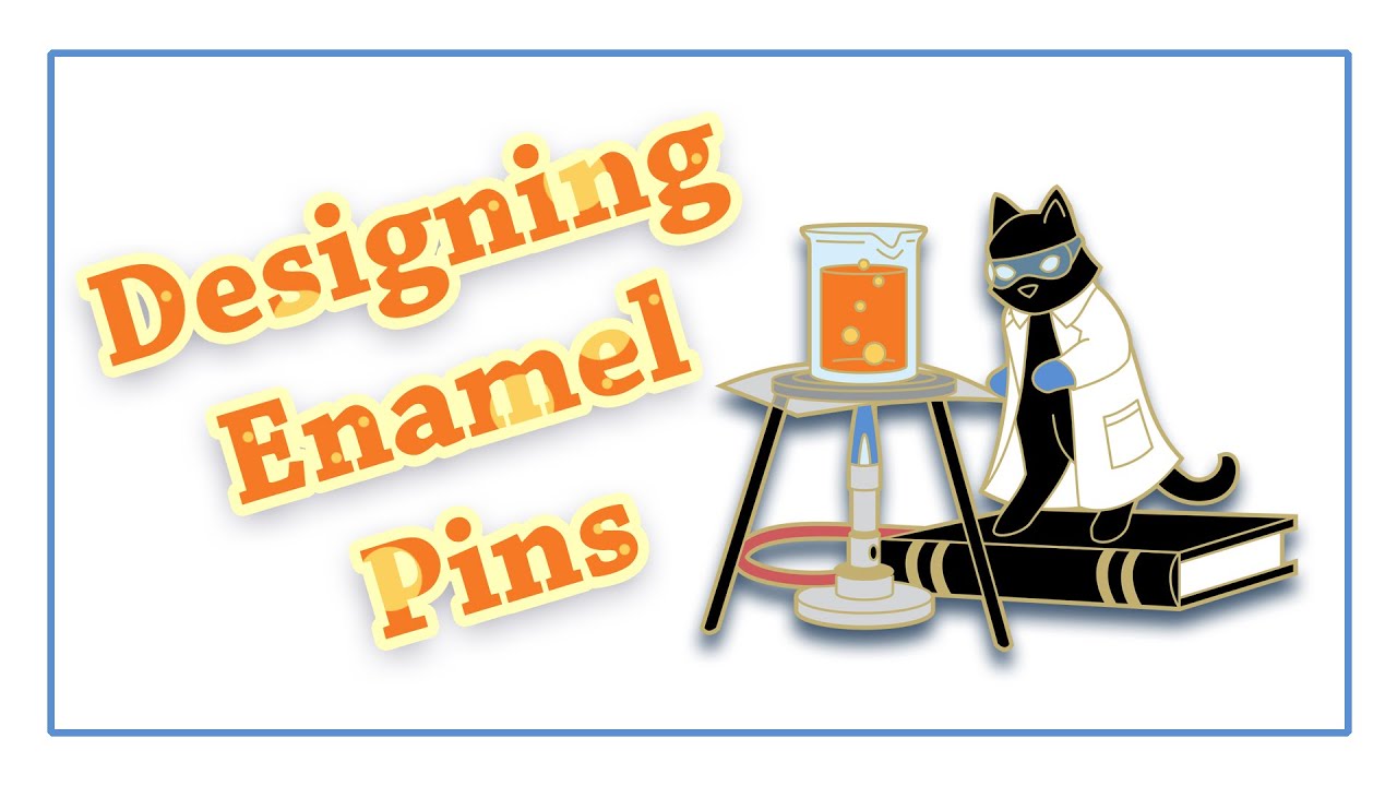 Designing Enamel Pins - Bunsen Burner Cat