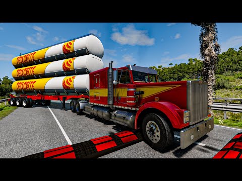 Trucks vs Upside Down Speed Bumps | BeamNG.DRIVE