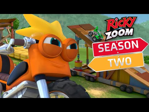 The Biggest Jump Ever ⚡️Season Two ⚡️ Motorcycle Cartoon | Ricky Zoom