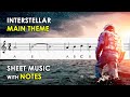 Interstellar Main Theme | Sheet Music with Easy Notes for Recorder, Violin Beginners Tutorial
