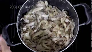 Perhaps a little bit retro, this one-dish chicken macaroni meal is