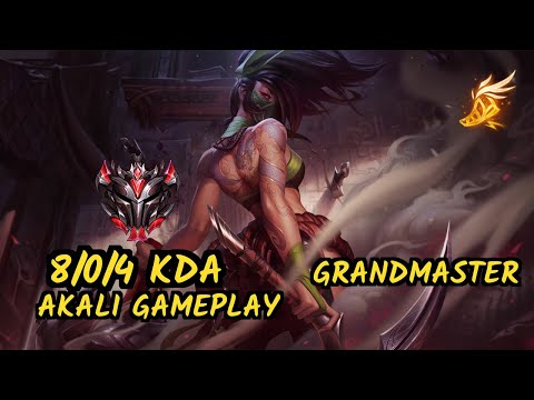 SKT T1 Faker (AKALI) vs KASSADIN - 8/0/4 KDA MID GAMEPLAY - KR Ranked GRANDMASTER