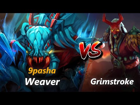How to Weaver mid vs Grimstroke (feat. 9pasha) | First 10 minutes
