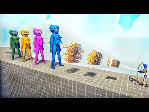 4x HUGGY WUGGY GIANT vs EVERY GOD - Totally Accurate Battle Simulator TABS