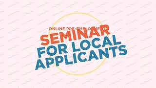 Online Pre-Employment Seminar for Local Applicants (PESLA)