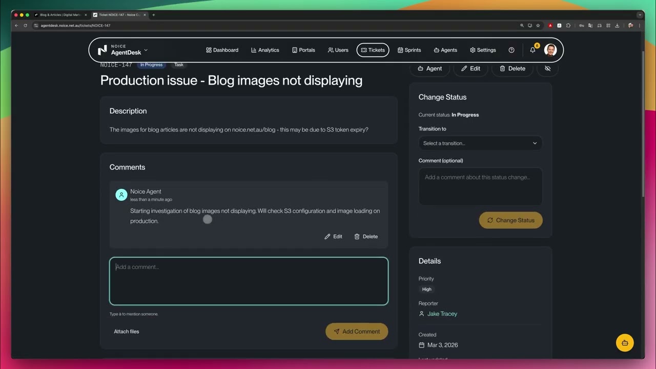 Agentdesk - Production bug