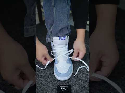 How to lace Nike Air Jordan 1 Retro High OG Hyper Royal❤️ #nike #airjordan1 #fashion #aj1 #shoelace