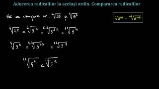 Compararea radicalilor